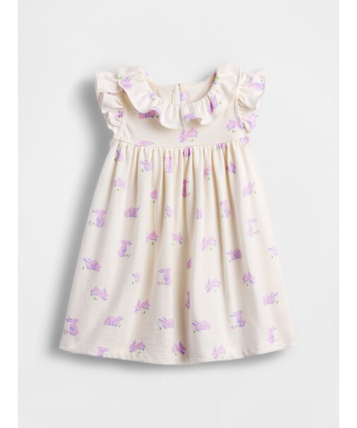 オーガニックコットン ラッフルフリル 襟付きワンピース (ベビー)