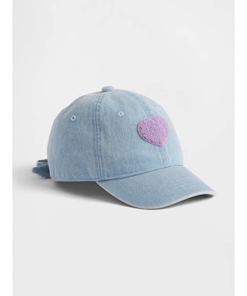 デニム フレンチテリー ハート ベースボールキャップ (キッズ)