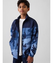 リサイクル カラーブロック カモフラージュ ウィンドブレーカー (キッズ)