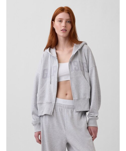 フレンチテリー オーバーサイズ GAP1969ロゴ ジップアップパーカー