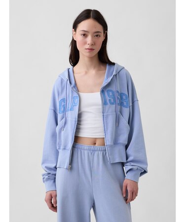 フレンチテリー オーバーサイズ GAP1969ロゴ ジップアップパーカー