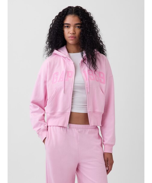 フレンチテリー オーバーサイズ GAP1969ロゴ ジップアップパーカー