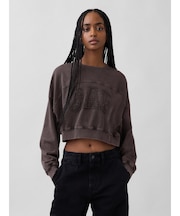 フレンチテリー オーバーサイズ GAPロゴ クロップドスウェットシャツ