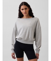 ヴィンテージソフト フレンチテリー オーバーサイズ オープンネックライン クロップド スウェットシャツ