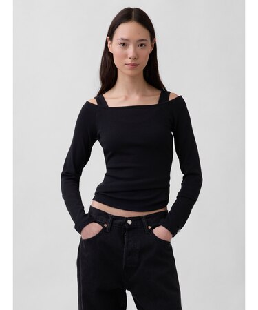 モダン オフショルダートップス