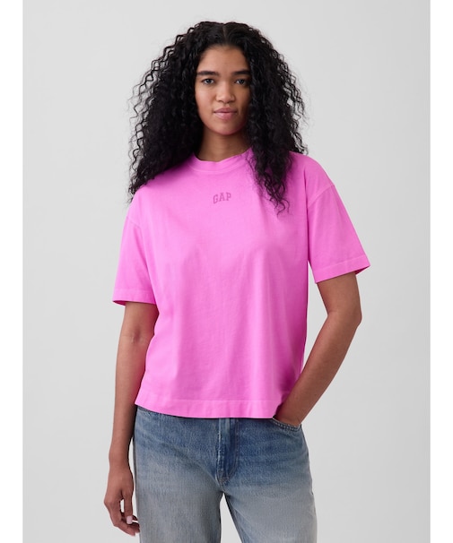 オーガニックコットン ヴィンテージソフト アスレチック GAPロゴ チュニックTシャツ