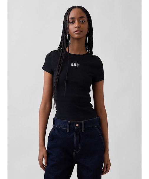 モダン リブ GAPロゴTシャツ
