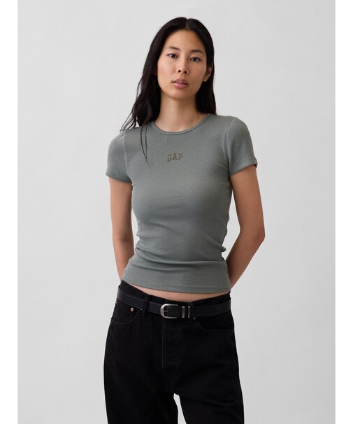 モダン リブ GAPロゴTシャツ