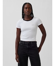 リブ GAPロゴ 半袖チビTシャツ