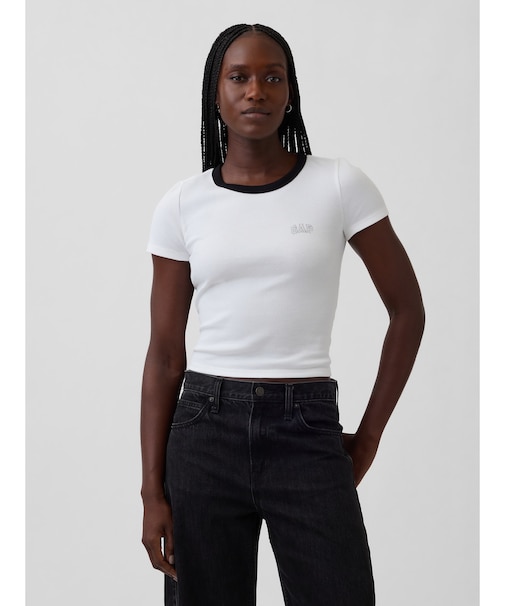 リブ GAPロゴ 半袖チビTシャツ