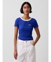 リブ GAPロゴ 半袖チビTシャツ