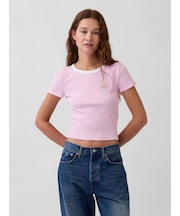 リブ GAPロゴ 半袖チビTシャツ