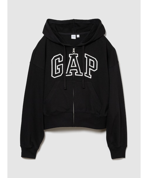 オーバーサイズ GAPロゴ フレンチテリー ジップアップパーカー