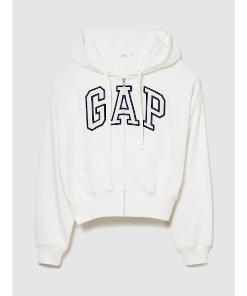 オーバーサイズ GAPロゴ フレンチテリー ジップアップパーカー