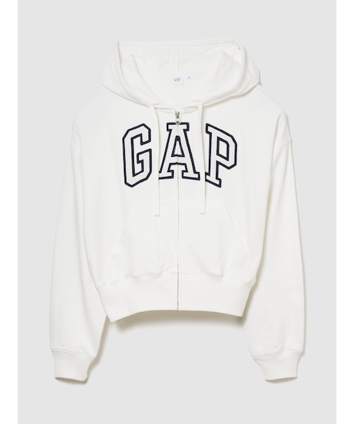 オーバーサイズ GAPロゴ フレンチテリー ジップアップパーカー