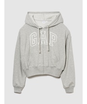 オーバーサイズ GAPロゴ フレンチテリー ジップアップパーカー