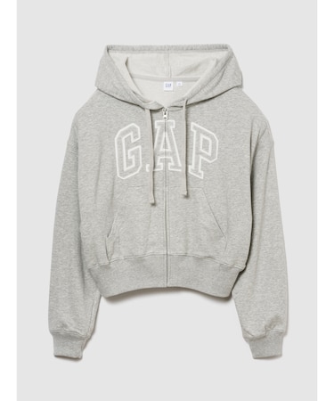 オーバーサイズ GAPロゴ フレンチテリー ジップアップパーカー