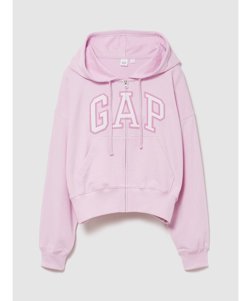 オーバーサイズ GAPロゴ フレンチテリー ジップアップパーカー