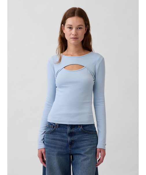 モダン カットアウトTシャツ