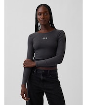 リブ クロップド GAPロゴTシャツ