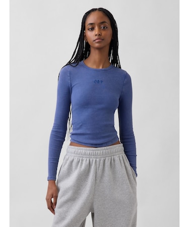 リブ クロップド GAPロゴTシャツ