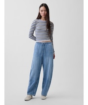 ハイライズ ウルトラソフト イージーウエスト バレルデニム