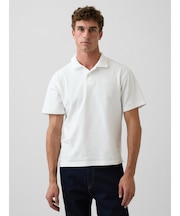 リラックスフィット ピケ クロップド ポロシャツ