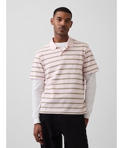 リラックスフィット ピケ クロップド ポロシャツ