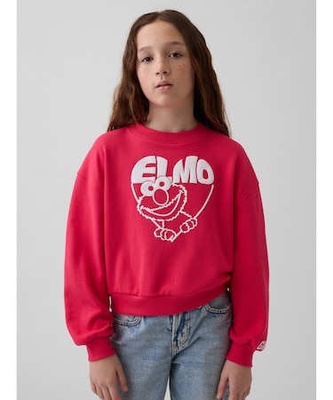 GapKids セサミストリート オーバーサイズ ウェッジ クルーネック スウェットシャツ