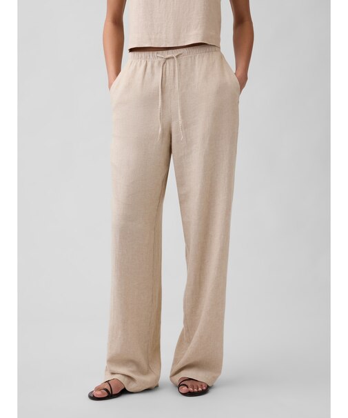 リラックスフィット リネンブレンド ワイドパンツ