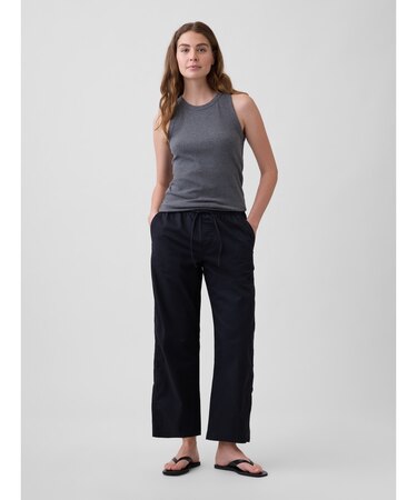 ハイライズ イージーウエスト バレルカーキパンツ