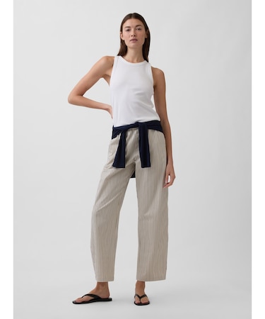 ハイライズ イージーウエスト バレルカーキパンツ