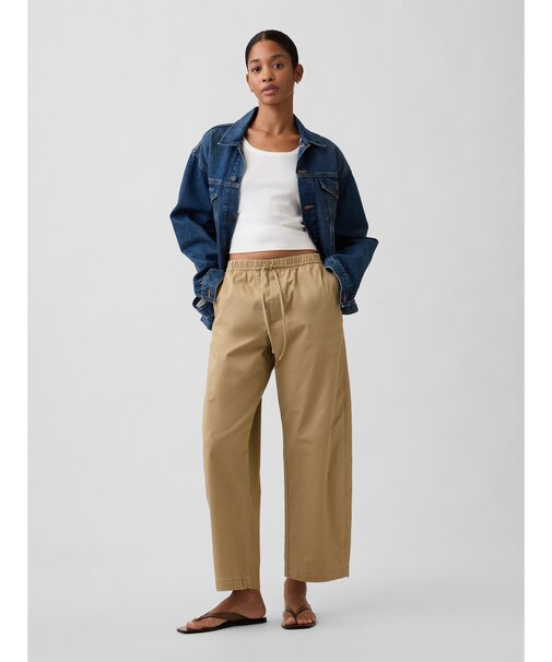 ハイライズ イージーウエスト バレルカーキパンツ