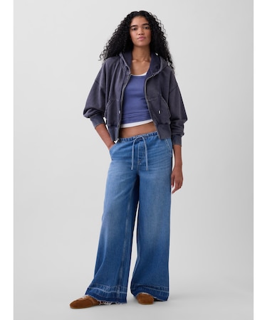 ミッドライズ ウルトラソフト イージーウエスト バギーデニム