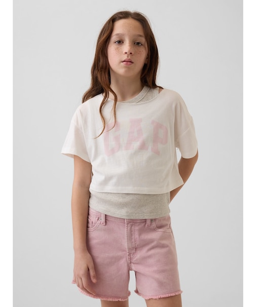 オーバーサイズ ワイドネック Tシャツ (キッズ)