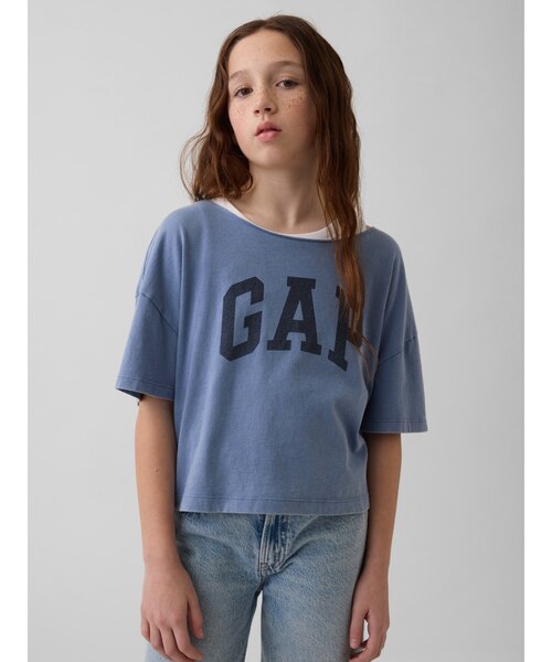 オーバーサイズ ワイドネック Tシャツ (キッズ)｜ギャップの通販