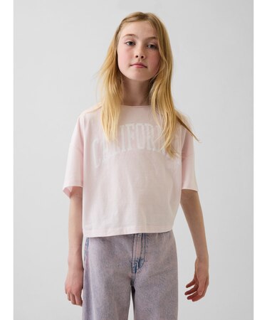 オーバーサイズ ワイドネック Tシャツ (キッズ)