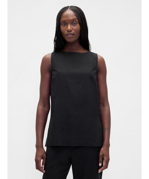 リネンブレンド シェルタンクトップ