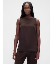 リネンブレンド シェルタンクトップ