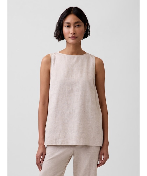 リネンブレンド シェルタンクトップ