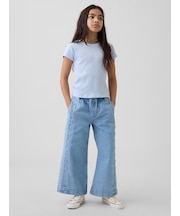 ハイライズ ストライド イージーウエスト ワイド アンクルデニム (キッズ)