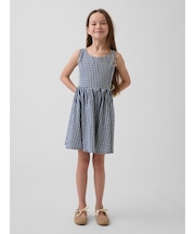 ギンガムチェック デニムワンピース (キッズ)