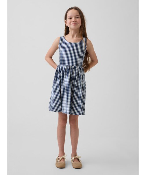 ギンガムチェック デニムワンピース (キッズ)