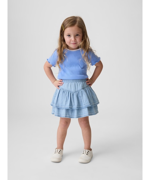 デニム ラッフルフリル ミニスカート・スコート (幼児・ベビー)