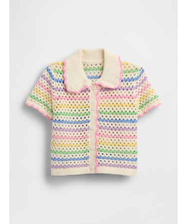 クロシェ 襟付きカーディガン (幼児・ベビー)