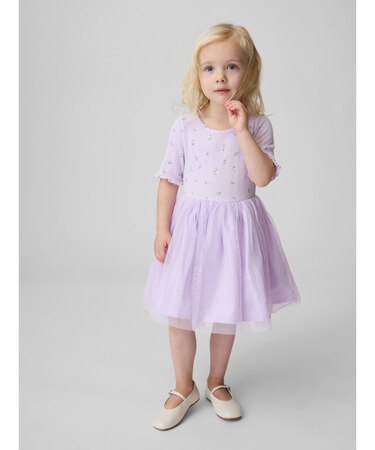 ポインテール&チュール ミックスメディア ワンピース (幼児・ベビー)