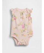 はじめてのお気に入り オーガニックコットン フラッターフリル袖 ボディスーツ (ベビー)