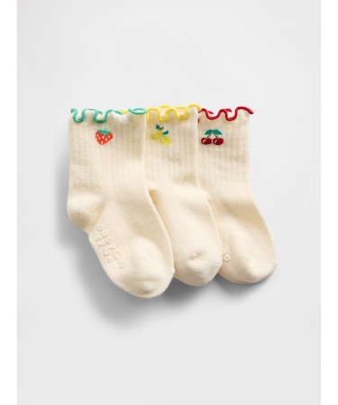 ラッフルフリル クルーソックス 3足セット (幼児・ベビー)