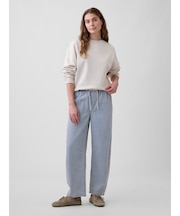 ミッドライズ スーパーソフト ストライプ プルオン バレルデニム