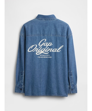 リラックスフィット GAPロゴ ポケット デニムシャツ (キッズ)